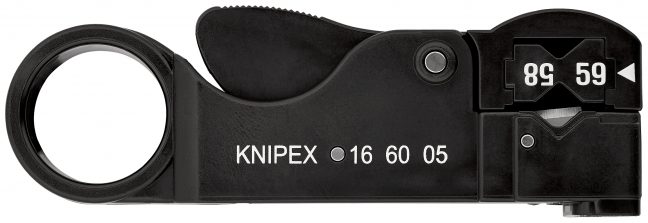 KNIPEX 16 60 05 SB Narzędzie do ściągania izolacji kabli koncentrycznych  105 mm (Produkt w opakowaniu z zawieszką/w opakowaniu blister)