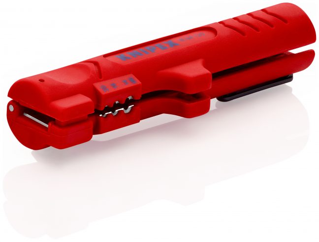 KNIPEX 16 64 125 SB Narzędzie do ściągania izolacji z kabli płaskich i okrągłych  125 mm (Produkt w opakowaniu z zawieszką/w opakowaniu blister)